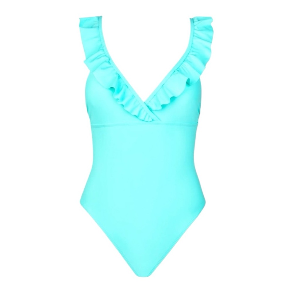 CUPSHE Ruffle Front V Neck One Piece Swimsuit L NWOT